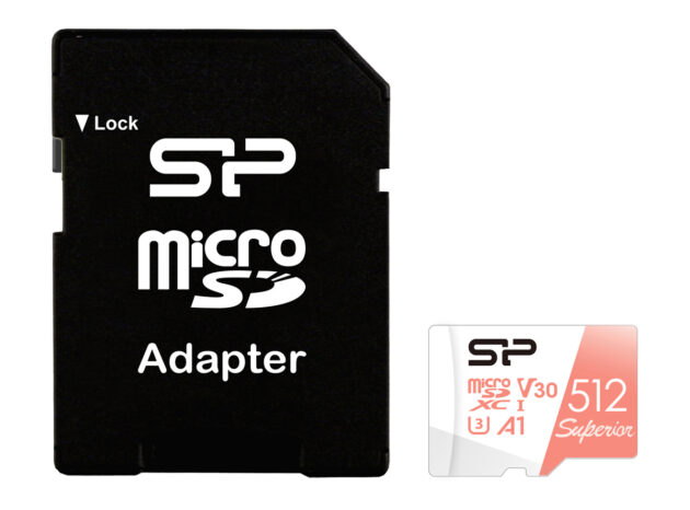 SILICON POWER κάρτα μνήμης microSDXC Superior, 512GB, C10 UHS-I U3 A1 V30