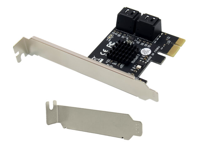 POWERTECH κάρτα επέκτασης PCIe σε 4x SATA III ST561, 6Gbps, 95x69mm