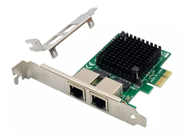 POWERTECH κάρτα επέκτασης PCIe σε 2x RJ45 Gigabit ST7279, JL82571GB