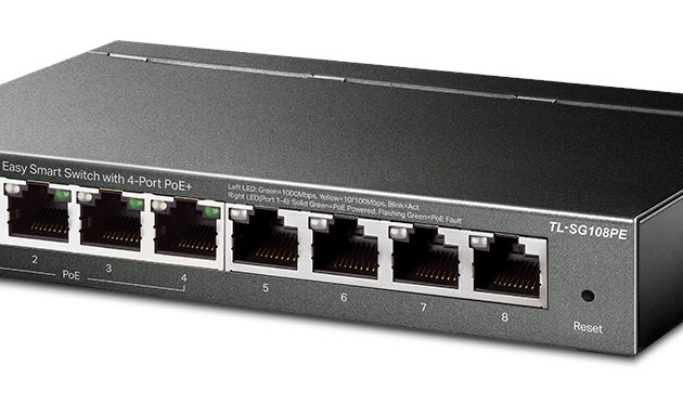 TP-LINK Easy Smart Switch TL-SG108PE, 8-Port Gbit, 4-Port PoE, Ver. 5.0