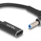 DELOCK αντάπτορας τροφοδοσίας laptop 60031, USB-C σε HP 4.5x3.0mm, 15cm, μαύρος