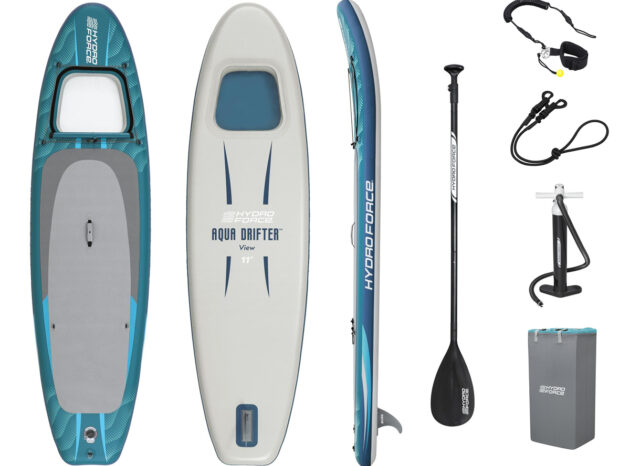 BESTWAY φουσκωτή σανίδα SUP Aqua Drifter View 6532H με διάφανο παράθυρο, 335x91.5x15cm, μπλε
