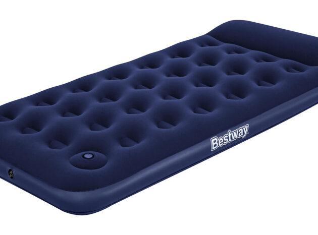 BESTWAY φουσκωτό στρώμα 67224 με ενσωματωμένη τρόμπα & μαξιλάρι, μονό, 188x99x28cm, μπλε