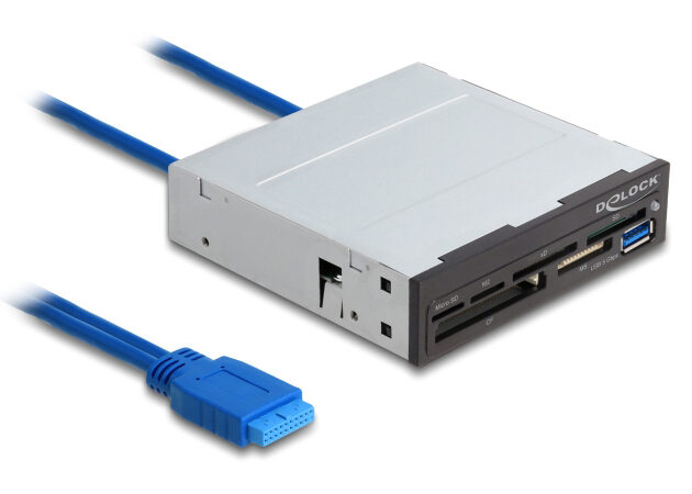 DELOCK USB 19-pin card reader 91759, CF/SD/micro SD/xD/MS/M2/USB, 5Gbps
