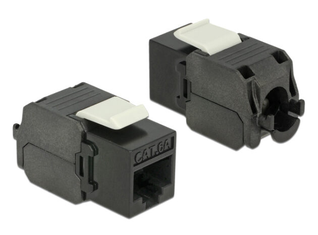 POWERTECH keystone module RJ45 female CAB-N151, Cat.6Α UTP 180°, μαύρο