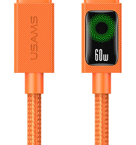 USAMS καλώδιο USB-C SJ773, 60W, 480Mbps, 1.2m, πορτοκαλί
