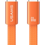 USAMS καλώδιο USB-C SJ783, 60W, 480Mbps, flat, 1.2m, πορτοκαλί