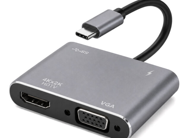 POWERTECH docking station CAB-UC101, 4 θυρών, USB-C, 4K, 100W, γκρι