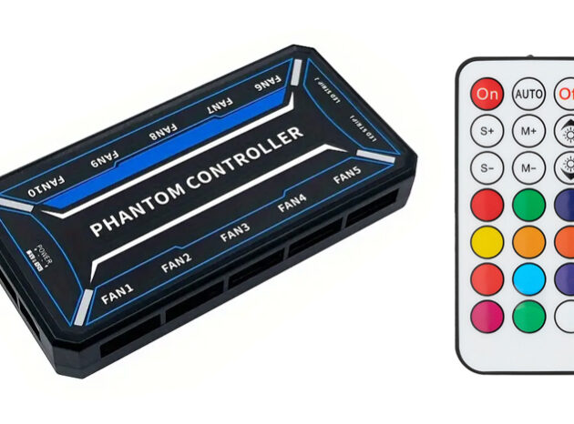 POWERTECH RGB fan controller PCF01-5C με ασύρματο χειριστήριο, 10 connectors