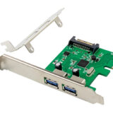POWERTECH κάρτα επέκτασης PCIe σε 2x USB 3.0 ST624, ASM1042