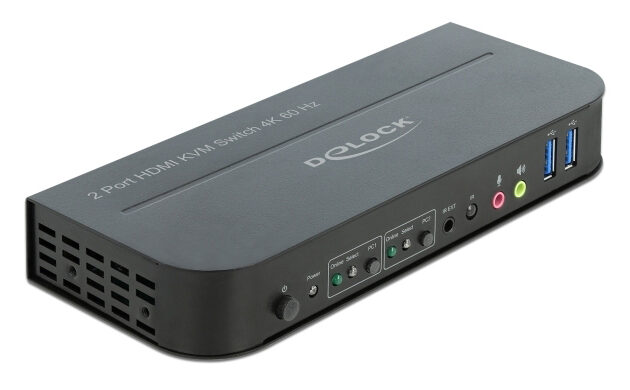 DELOCK HDMI KVM Switch 11481, 2 ports, USB 3.0, Audio, 4K/60Hz, μαύρο