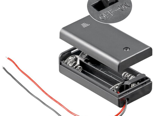 GOOBAY θήκη μπαταρίας με διακόπτη 12443, 2x AA LR6, αδιάβροχη, μαύρη