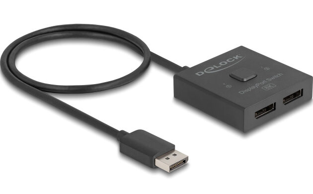 DELOCK DisplayPort switch 18906, 2 σε 1, bidirectional, 8K/30Hz, μαύρο