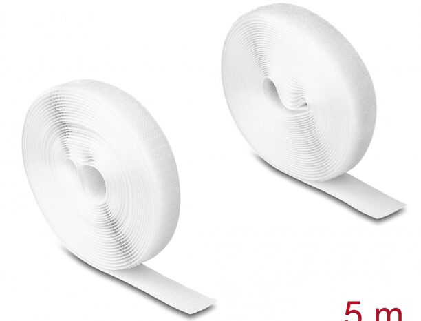 DELOCK ταινία τύπου Velcro 20919, heavy duty, 5mx20mm, λευκή