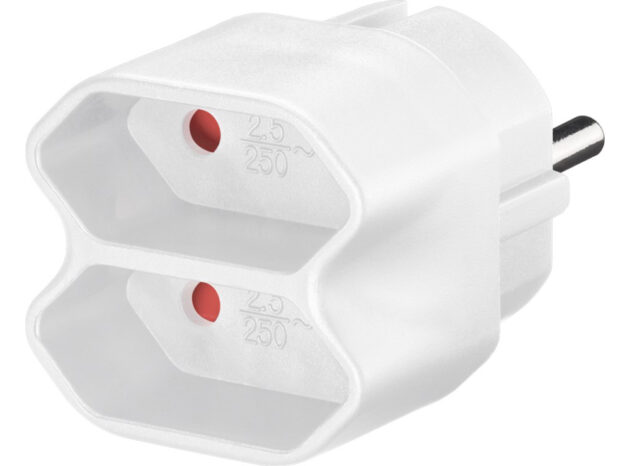 GOOBAY αντάπτορας ρεύματος 51000, 2x Euro, 230V 2.5A, λευκός