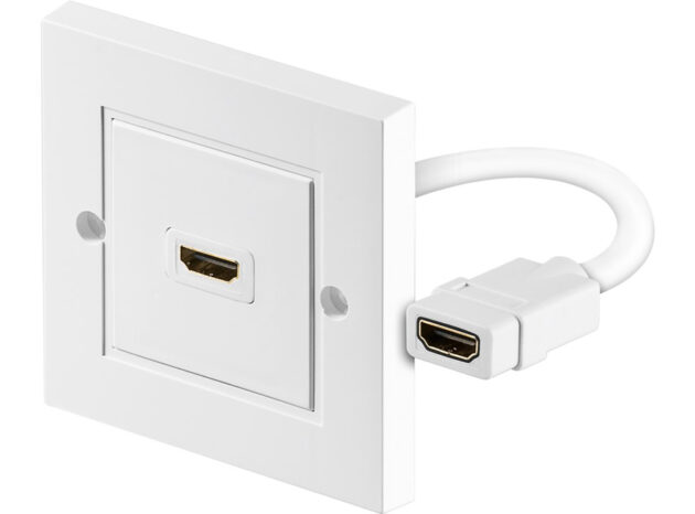 GOOBAY πρίζα τοίχου HDMI 51722, gold-plated, 4K, λευκή