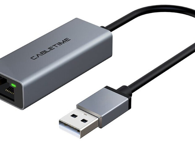 CABLETIME αντάπτορας δικτύου CT-AML100, USB, 100Mbps Ethernet, γκρι