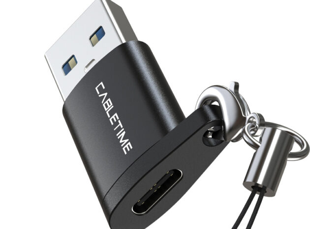 CABLETIME αντάπτορας USB-C σε USB CT-AMCF, 2.1A, 5Gbps, μαύρος