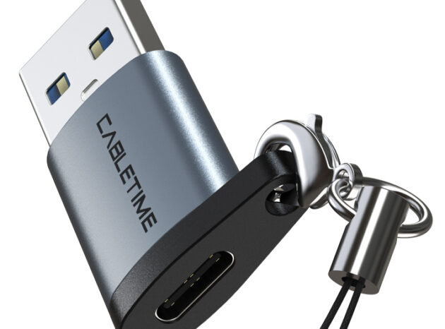 CABLETIME αντάπτορας USB-C σε USB CT-AMCF, 2.1A, 5Gbps, γκρι