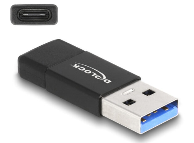 DELOCK αντάπτορας USB 3.2 Gen 2 σε USB-C 60001, 10Gbps, μαύρος
