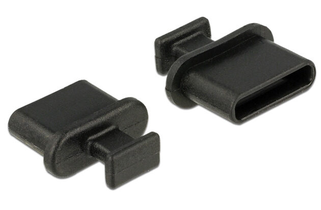 DELOCK κάλυμμα προστασίας για θύρα USB-C 64013 με λαβή, μαύρο, 10τμχ