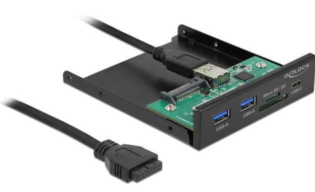 DELOCK front panel 64058, 3.5" σε USB-C, 2x USB & SD/Micro SD