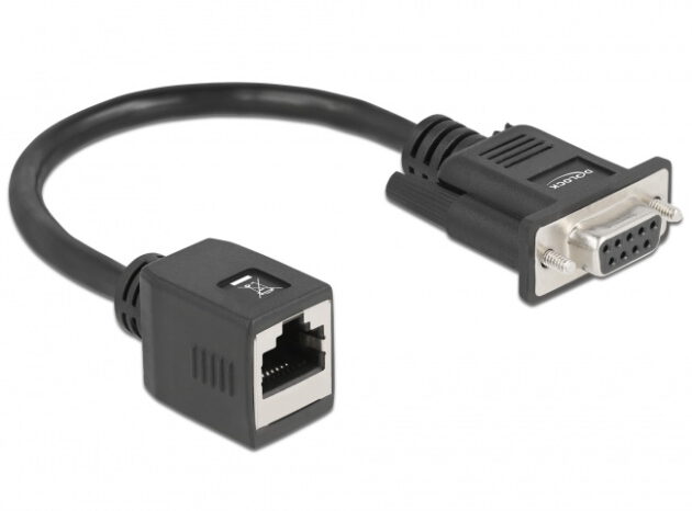 DELOCK αντάπτορας από serial DB9 RS-232 σε RJ45, μαύρος