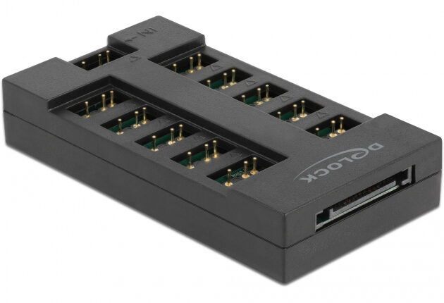DELOCK RGB hub 64128 για ARGB LEDs, 10 θύρες, μαύρο