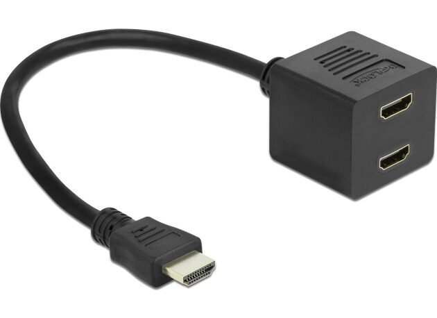 DELOCK HDMI splitter 65226 με Ethernet, 2 σε 1, 1080p, μαύρο