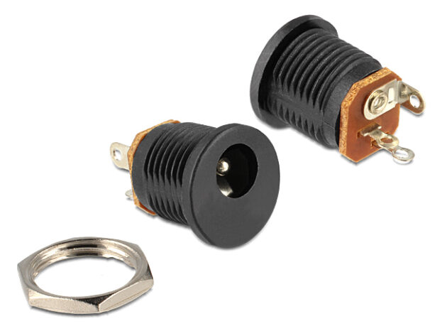 DELOCK βύσμα τροφοδοσίας DC 2.1 x 5.5mm 65503, μαύρο