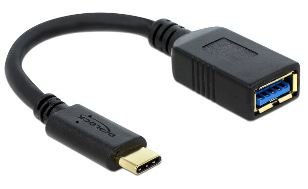 DELOCK καλώδιο USB-C σε USB 65634, USB3.1, Gen 1, 3A, 5Gbps, 15cm, μαύρο