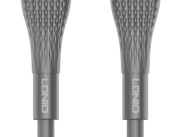 LDNIO καλώδιο USB-C σε USB-C LC671C, 65W PD, 1m, γκρι