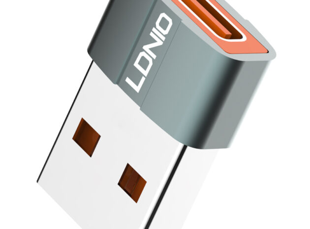 LDNIO αντάπτορας USB σε USB-C LC150, αρσενικό σε θηλυκό, γκρι