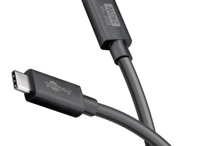 GOOBAY καλώδιο USB-C 74376, USB4, 240W, 80Gbps, 16K/60Hz, 1.2m, μαύρο