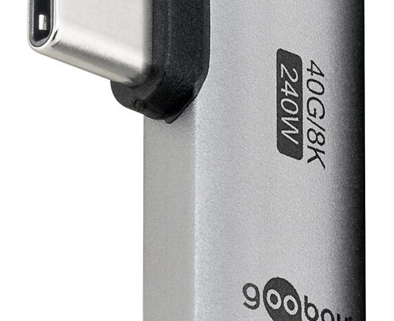 GOOBAY αντάπτορας USB-C 74441, γωνιακός 90°, USB4, 240W, 40Gbps, 8K, γκρι