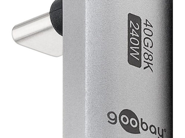 GOOBAY αντάπτορας USB-C 74442, γωνιακός 90°, USB4, 240W, 40Gbps, 8K, γκρι