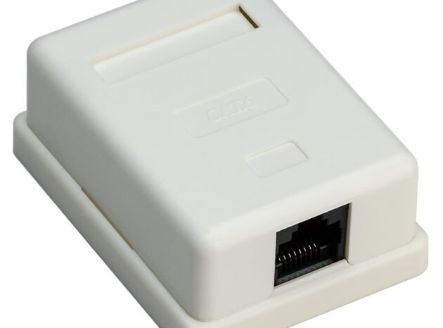 GOOBAY επιτοίχια πρίζα δικτύου 77632, 1 θύρα RJ45, CAT 6 UTP, λευκή
