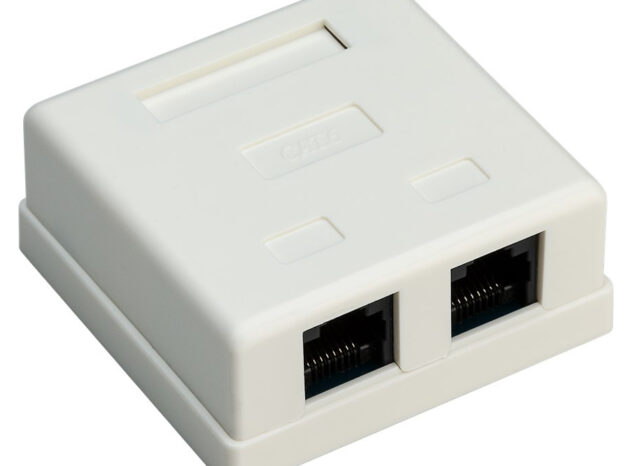 GOOBAY επιτοίχια πρίζα δικτύου 77633, 2 θύρες RJ45, CAT 6 UTP, λευκή