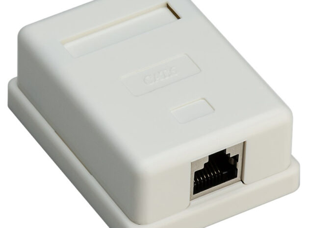 GOOBAY επιτοίχια πρίζα δικτύου 77634, 1 θύρα RJ45, CAT 6 STP, λευκή