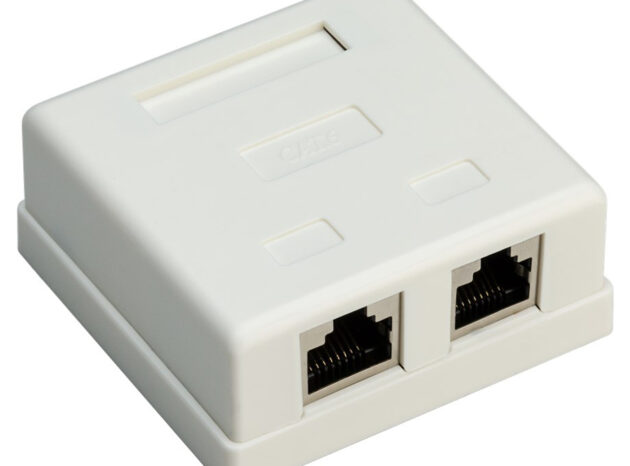 GOOBAY επιτοίχια πρίζα δικτύου 77635, 2 θύρες RJ45, CAT 6 STP, λευκή