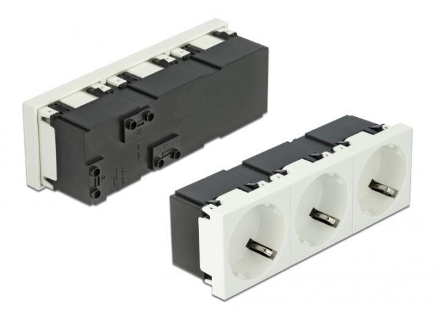 DELOCK τριπλό module πρίζας ρεύματος Easy 45 81323, 45°, 45x45mm, 5τμχ