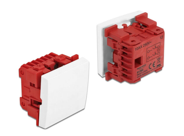 DELOCK module διακόπτης Easy 45 81360, μονός, 2-pole, 1-way, λευκός