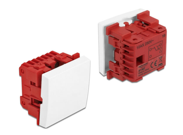 DELOCK module διακόπτης Easy 45 81362, μονός, 1-pole, 2-way, λευκός