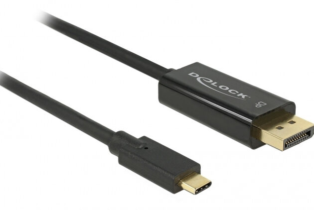 DELOCK καλώδιο USB-C σε DisplayPort 85256, DP Alt Mode, 4K, 2m, μαύρο