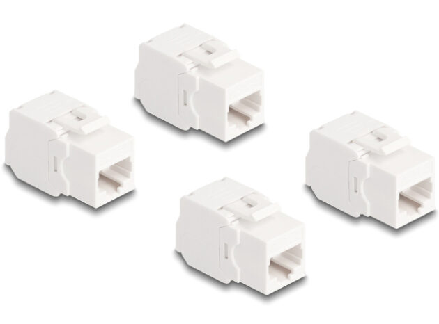 DELOCK Keystone module 86051, RJ45 σε LSA, Cat.6A UTP, λευκό, 4τμχ