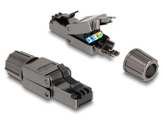DELOCK βύσμα RJ45 CAT 8.1 STP 86514, tool-free, γκρι