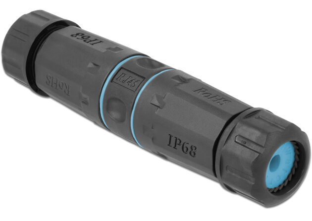 DELOCK αδιάβροχος αμφίδρομος σύνδεσμος RJ45 Cat.6A 86693, μπλε