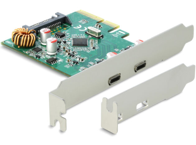 DELOCK κάρτα επέκτασης PCI Express x4 σε 2x USB-C 90397, 10 Gbps