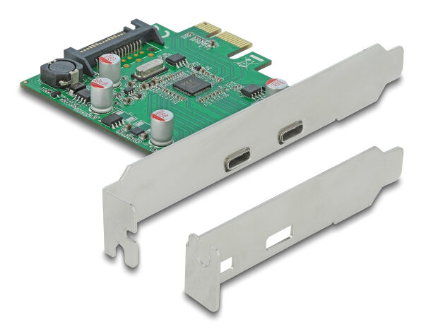 DELOCK κάρτα επέκτασης PCIe x1 σε 2x USB-C 90493, 5Gbps
