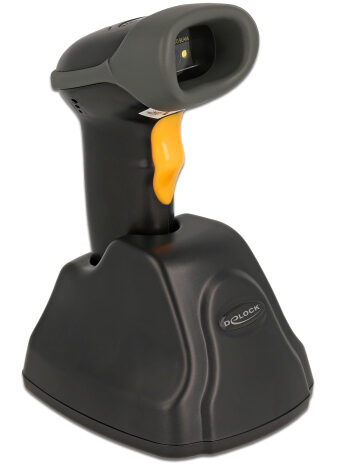 DELOCK barcode scanner 90550, 1D & 2D, ασύρματο, με βάση φόρτισης, μαύρο
